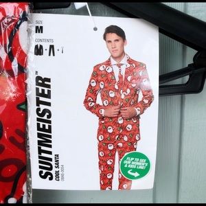 • 3 pc Ugly Christmas Suit Set Pant blazer Tie